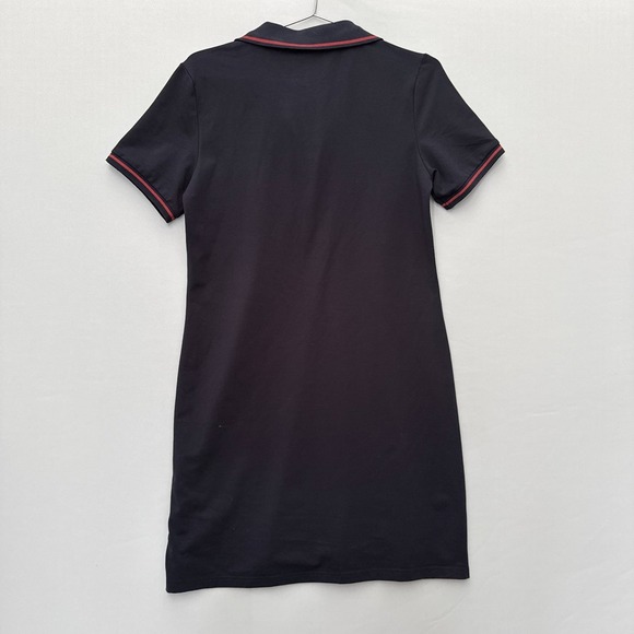 Navy Blue Sporty Polo Mini Dress Medium Preppy Tennis Stretch Knit Golf NWT - Picture 7 of 8